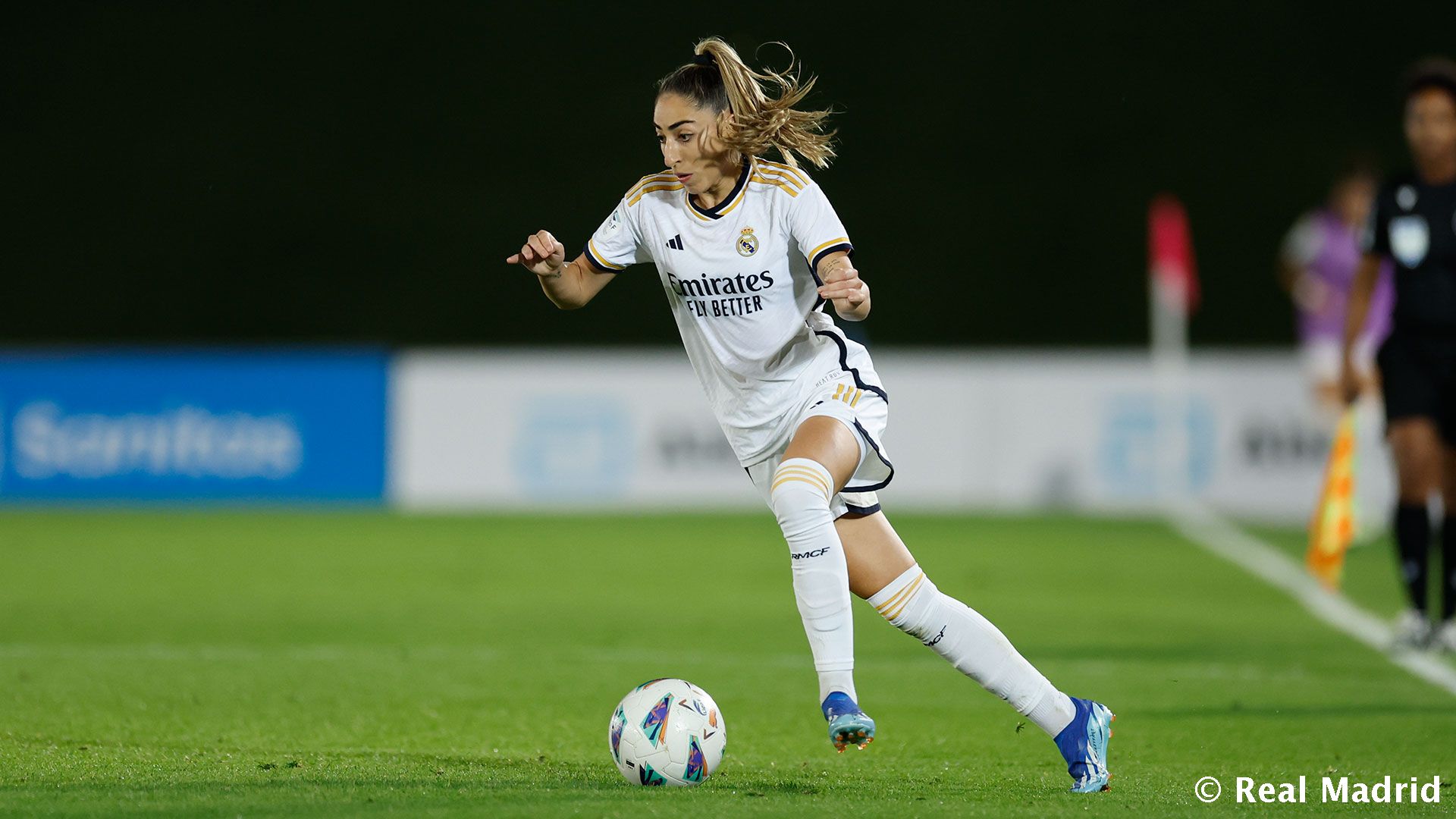 Olga, durante un partido con el Real Madrid.