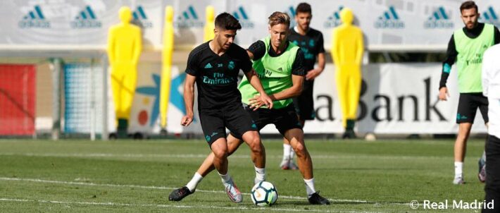 Primer entrenamiento para preparar el partido ante el Éibar