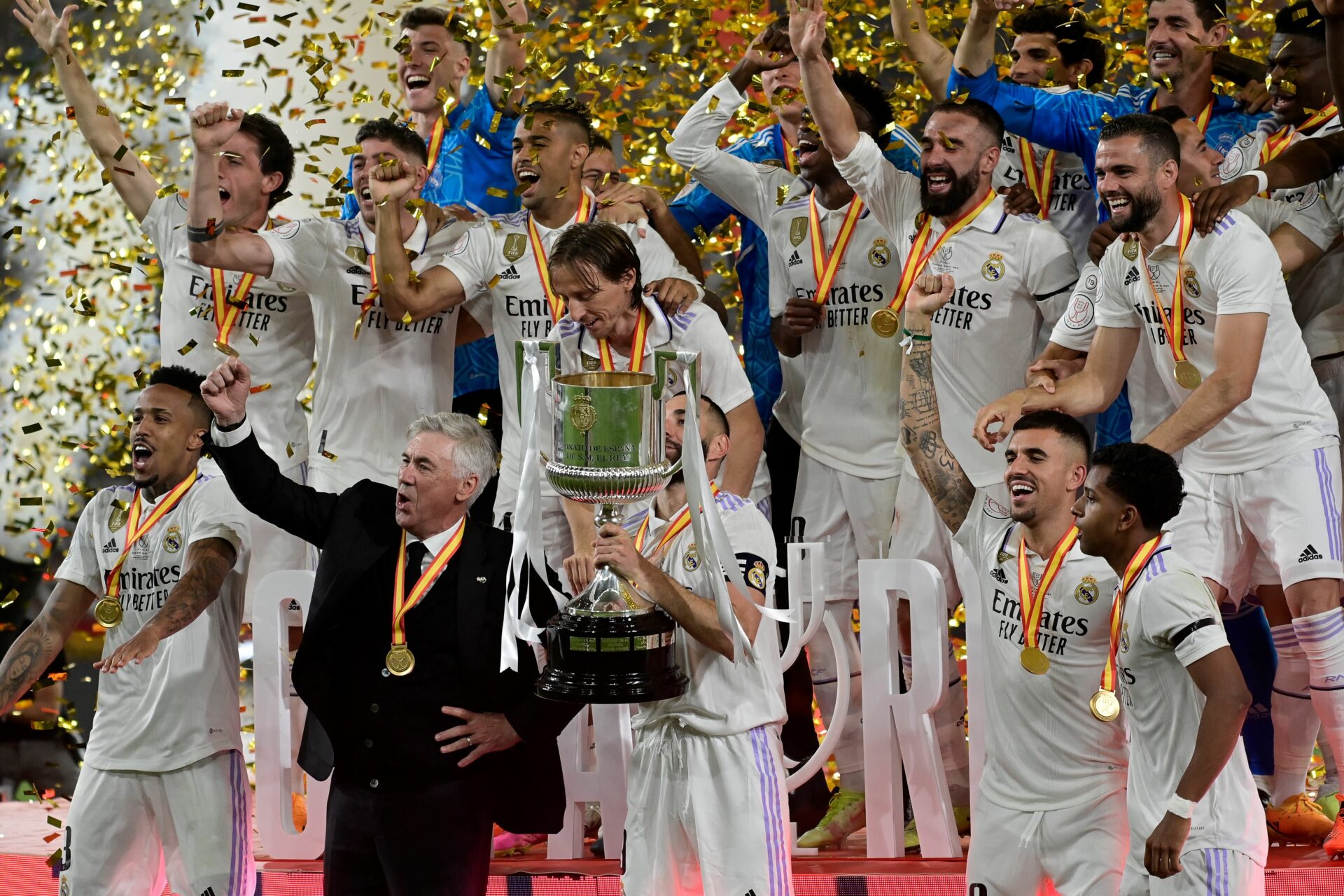 El Real Madrid celebra el título de Copa del Rey de la temporada pasada.