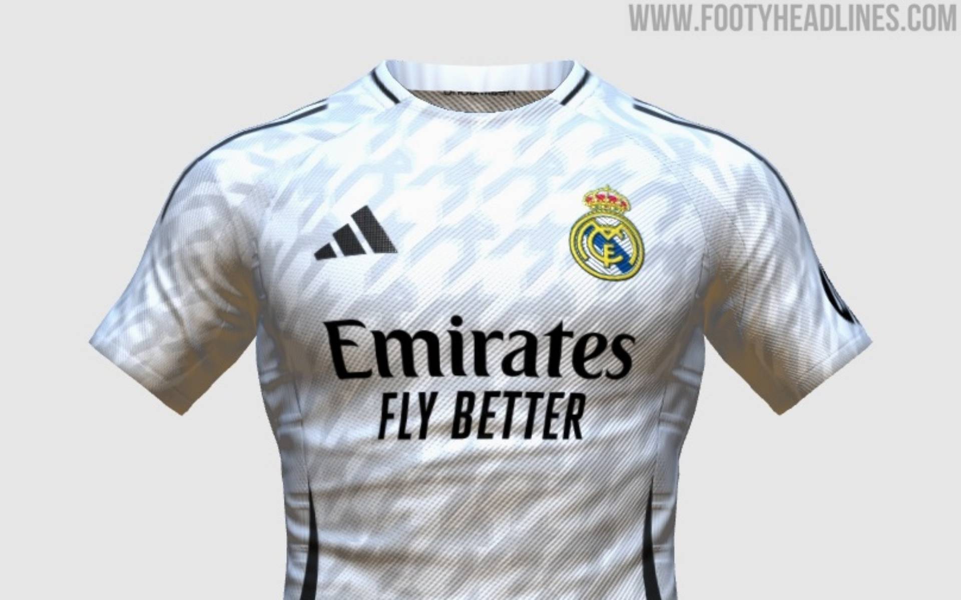 Así podría ser la primera equipación del Real Madrid para la próxima temporada.