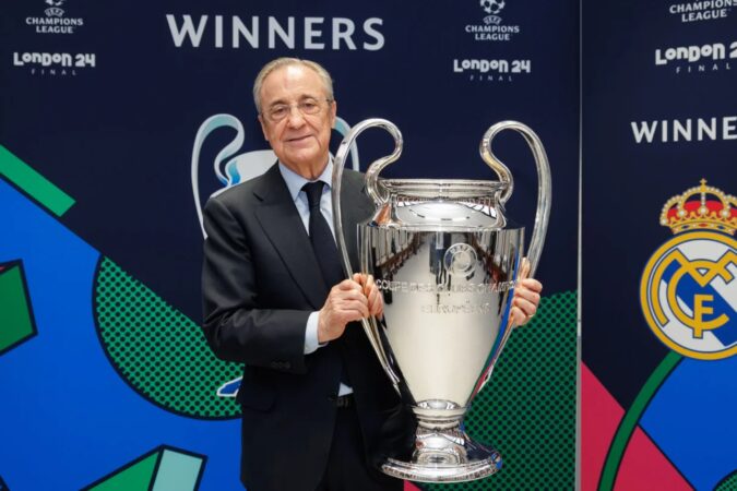 Florentino Pérez supera a Santiago Bernabéu con sus siete Champions League