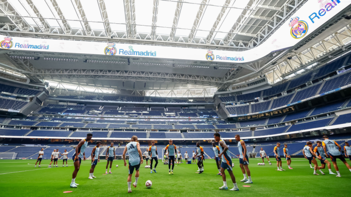 El Real Madrid entrenó en el Santiago Bernabéu a puerta cerrada