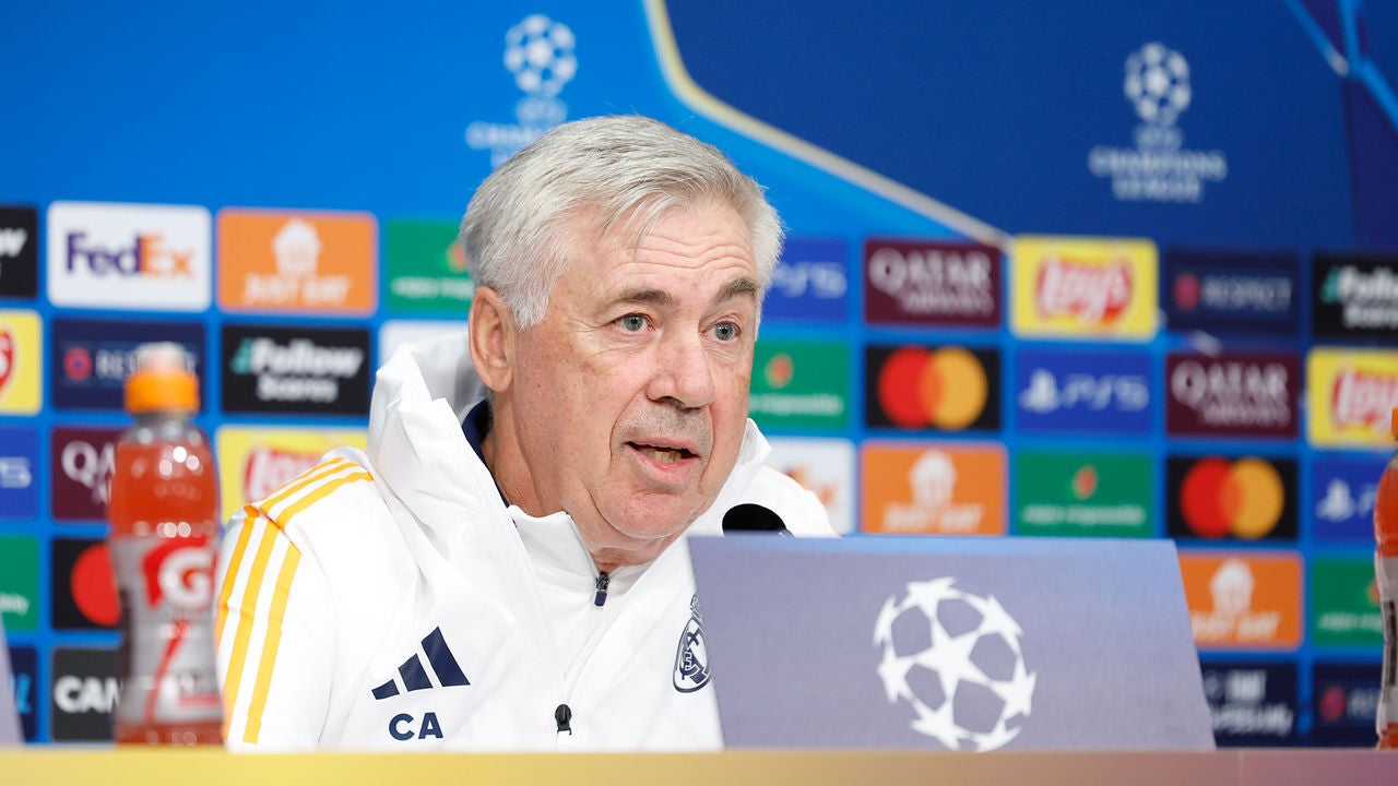 Carlo Ancelotti, durante la rueda de prensa previa al partido contra el Lille.