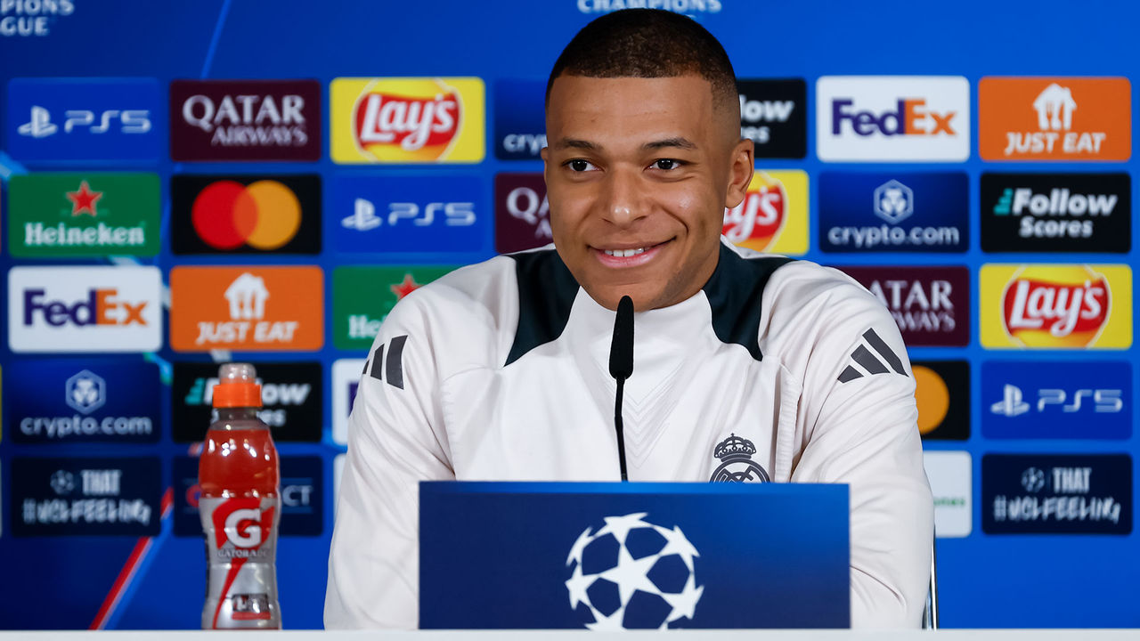 Kylian Mbappé, en rueda de prensa