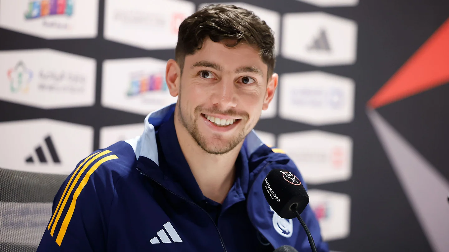 Fede Valverde, en rueda de prensa.