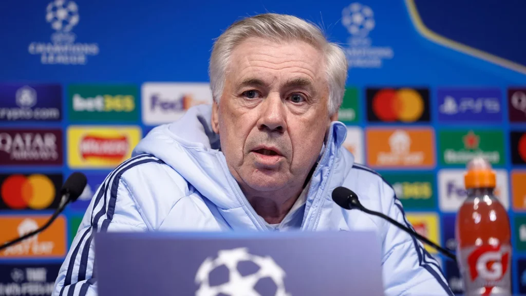 Carlo Ancelotti, en la rueda de prensa previa al Manchester City - Real Madrid.