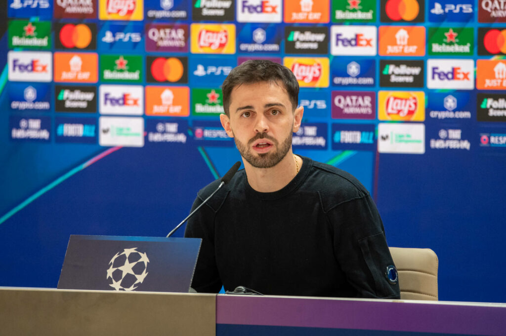 Bernardo Silva, en la sala de prensa del Santiago Bernabéu.