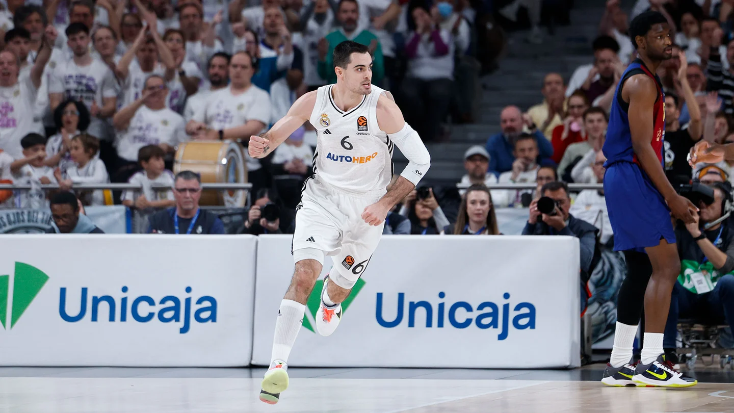 Abalde, protagonista en la victoria del Real Madrid por 96-91 contra el Barcelona en la Euroliga.