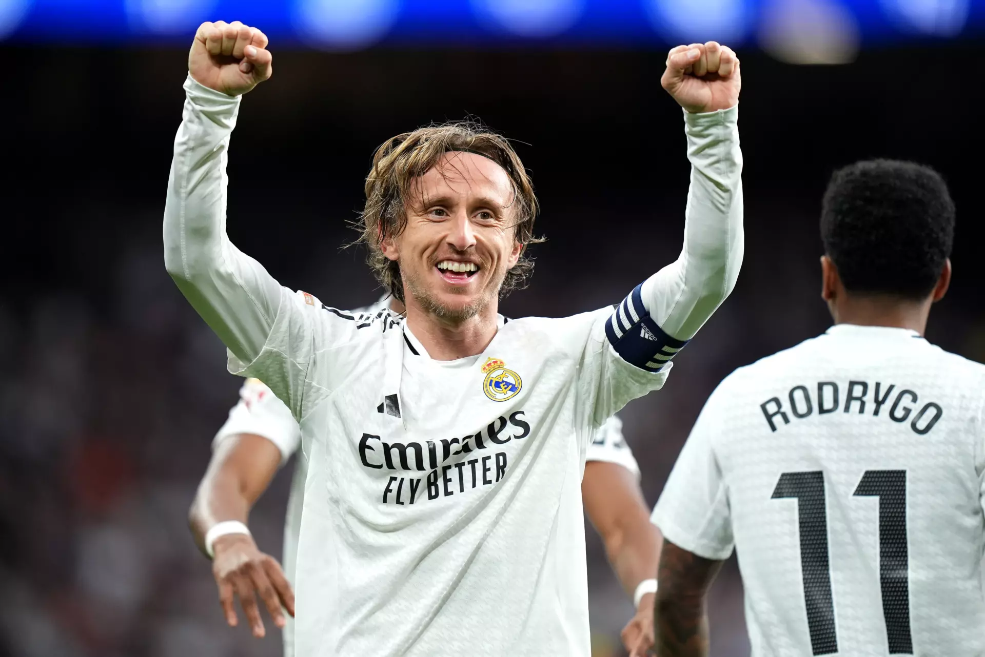 Luka Modrić celebra su gol contra el Girona FC