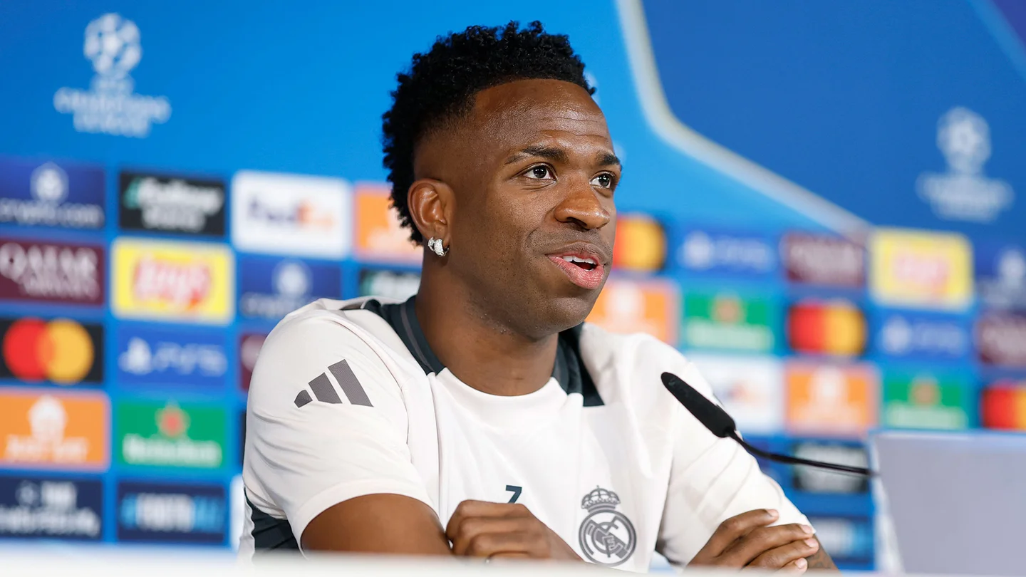 Vinícius Júnior fue el jugador que hizo declaraciones a la prensa antes del Real Madrid - Atlético de Madrid de la Champions League.