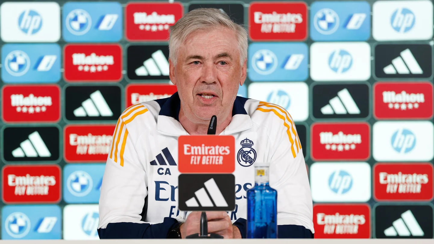 Ancelotti: «Me siento muy orgulloso de tener una despedida y de haber podido entrar en la historia del Real Madrid» Carlo Ancelotti, en su penúltima rueda de prensa como entrenador del Real Madrid