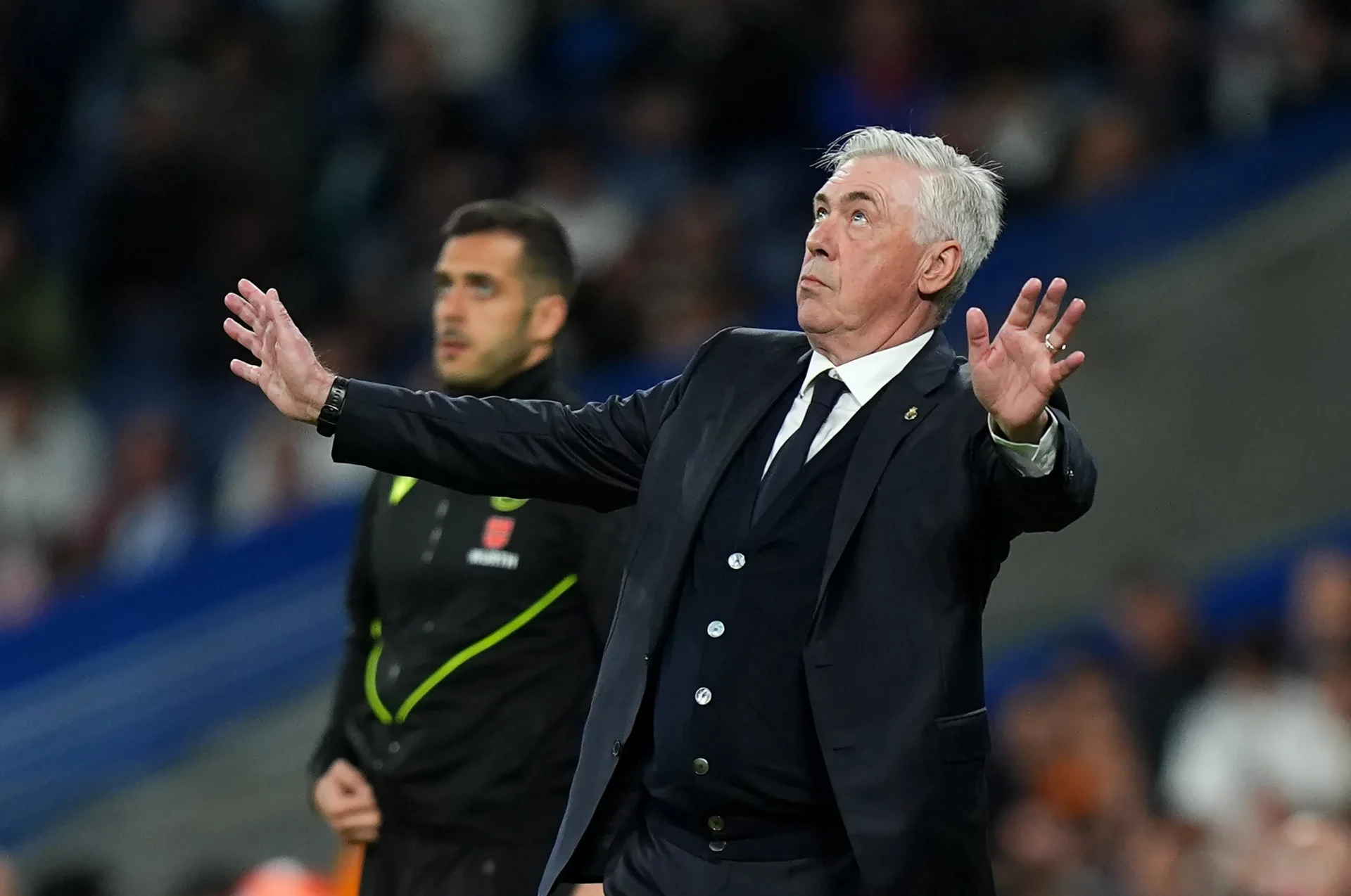 Ancelotti: «Lo de utilizar el látigo es una tontería muy grande» Carlo Ancelotti, durante la victoria del Real Madrid por 2-1 al RCD Mallorca en LaLiga.