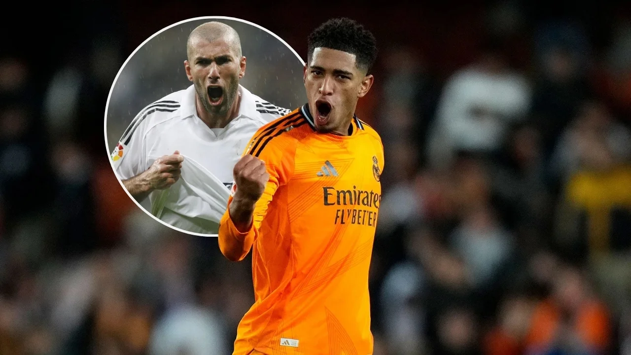 Bellingham se rinde a Zidane: «Representa cómo quiero jugar al fútbol» Jude Bellingham y Zinedine Zidane, celebrando un gol con el Real Madrid