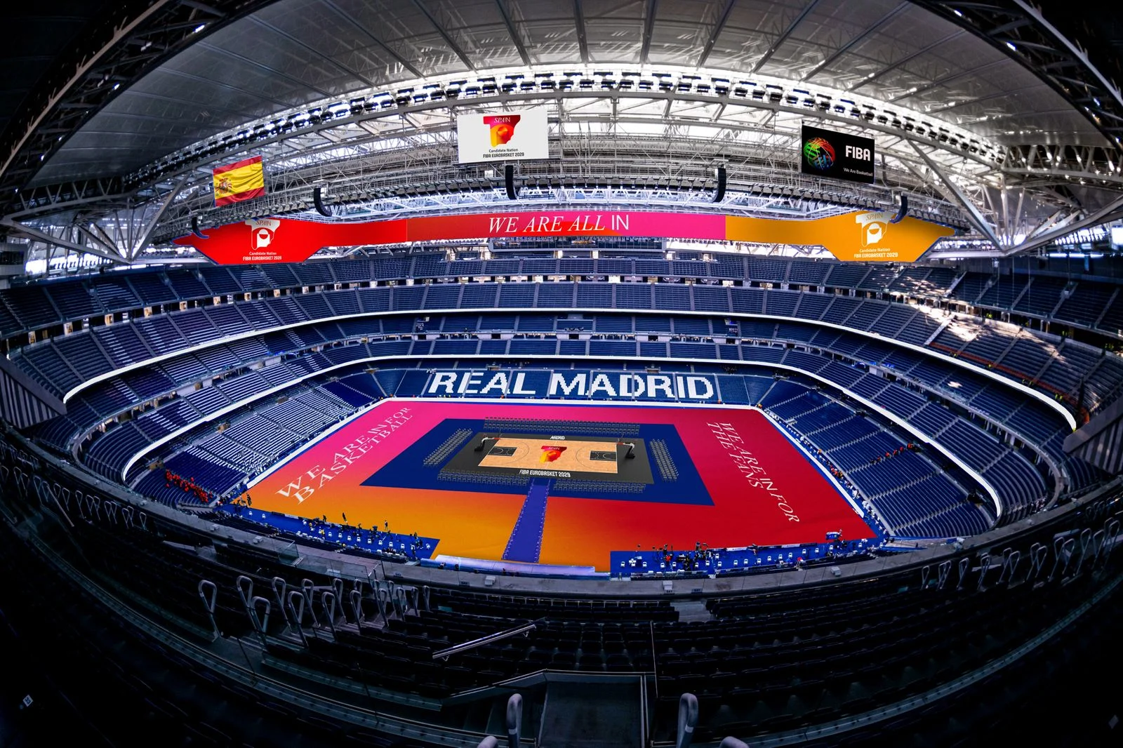 El Bernabéu acogerá un partido de récord en el Eurobasket 2029 Recreación del partido de récord en el Bernabéu para el Eurobasket 2029