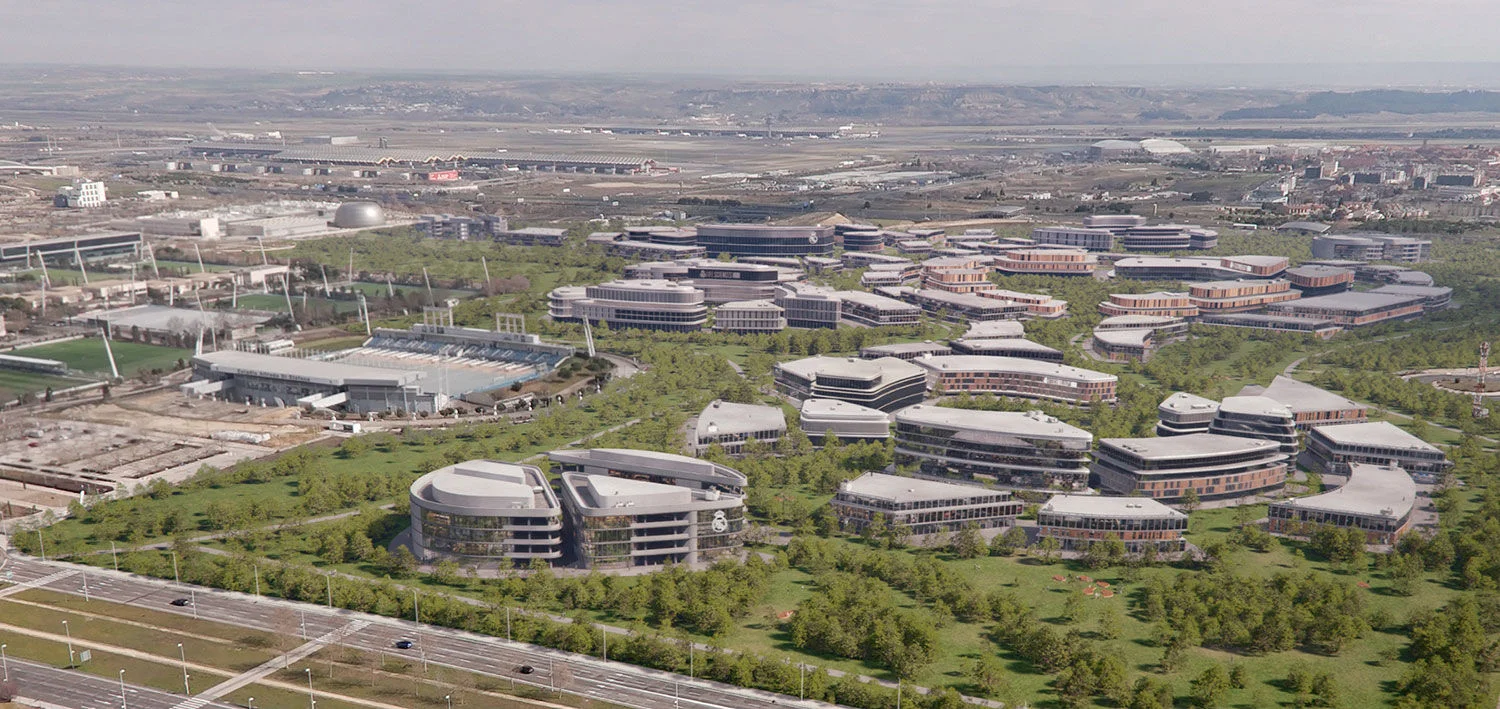 La nueva apuesta del Real Madrid: así será su distrito de innovación en Valdebebas Render del futuro Madrid Innovation District en Valdebebas