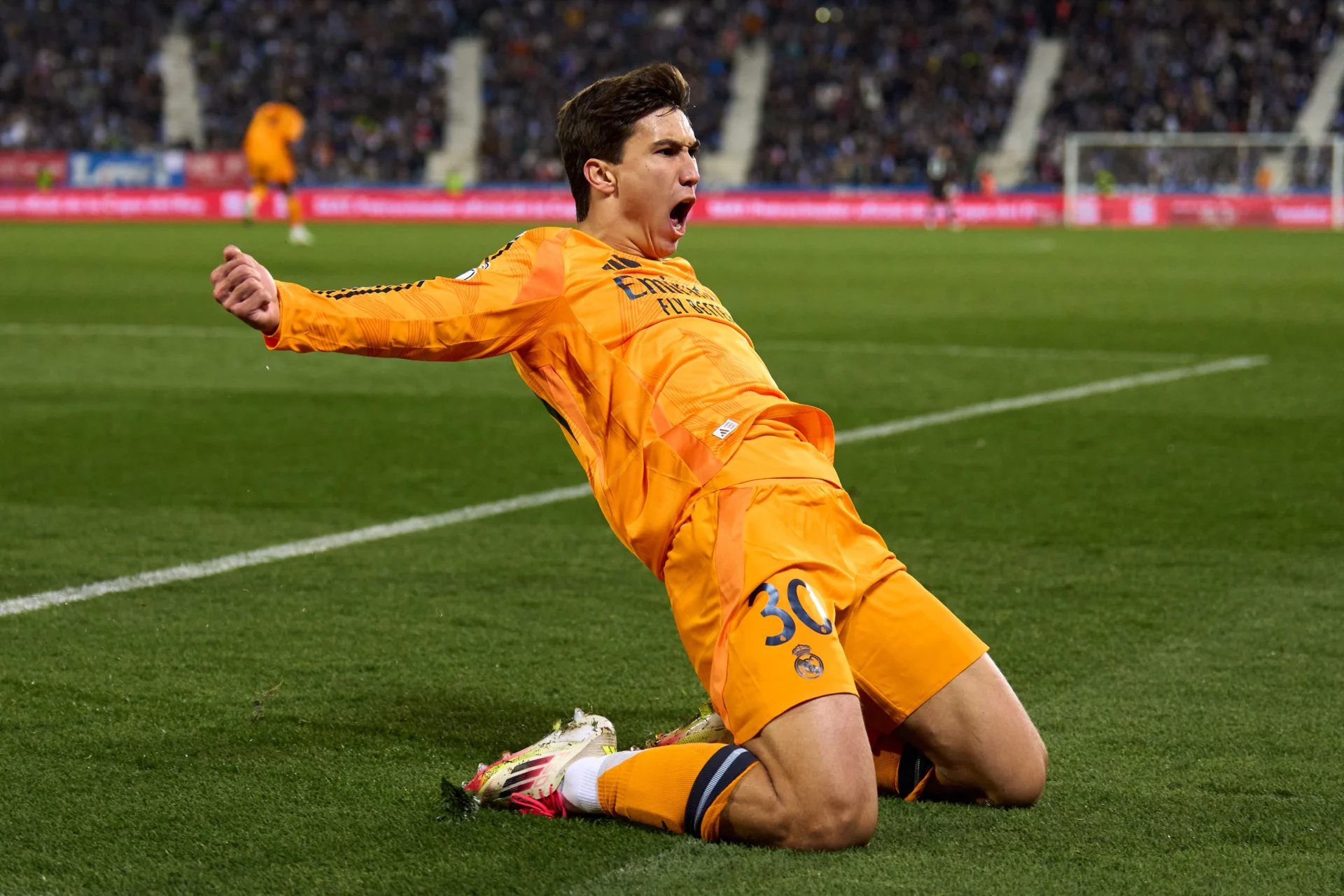 Gonzalo García, una opción real para Xabi Alonso Gonzalo García celebra un gol con el primer equipo del Real Madrid