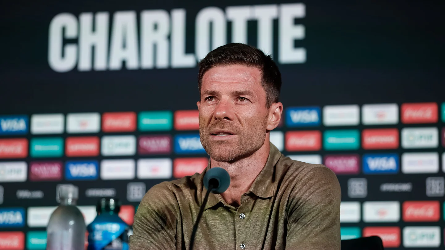 Xabi Alonso: «Tenemos la necesidad de ganar a Pachuca» Xabi Alonso, durante la rueda de prensa previa al partido contra Pachuca