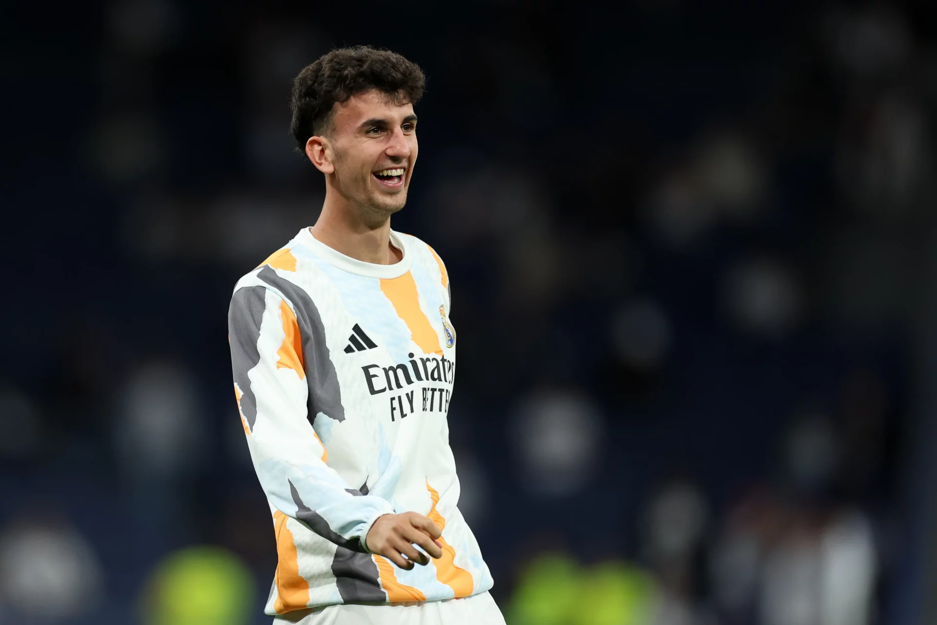 Jacobo Ramón, durante un calentamiento con el Real Madrid.
