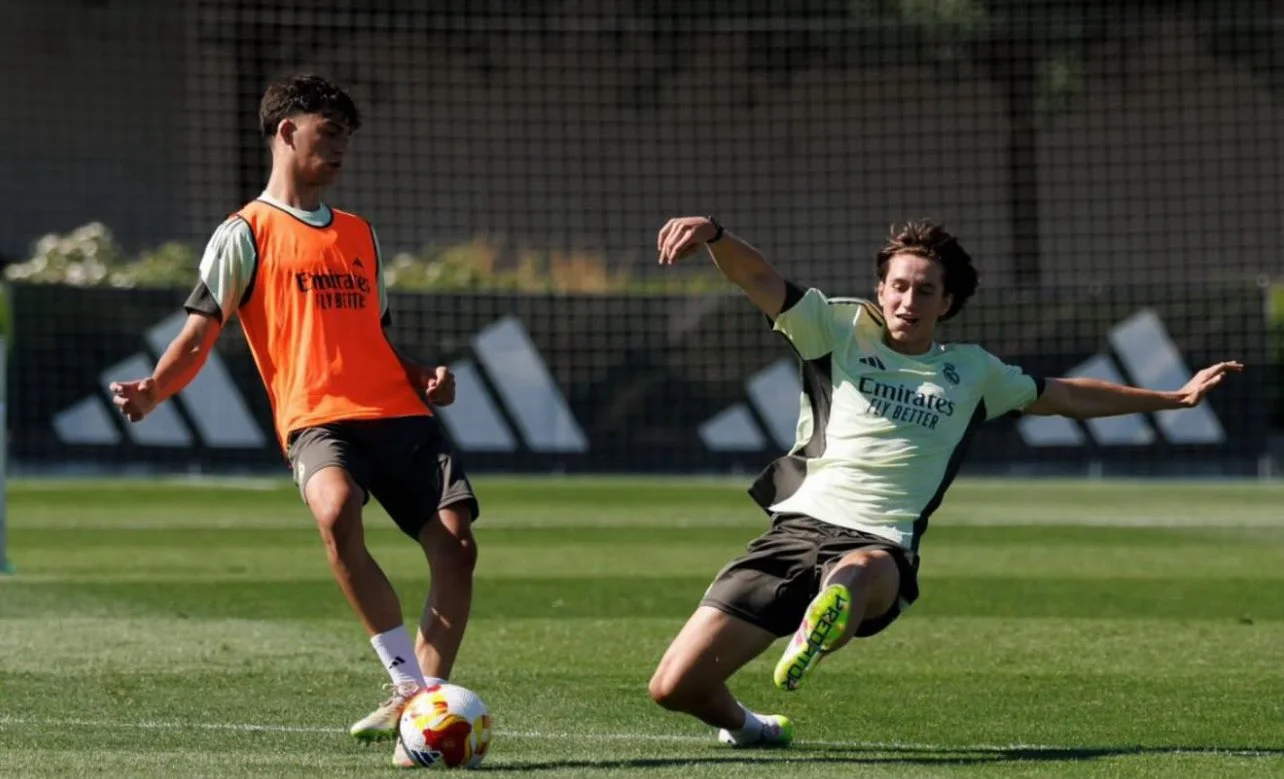 Joan Martínez está de vuelta: reaparece tras su grave lesión Joan Martínez, durante un entrenamiento con el Real Madrid Castilla tras su regreso de la lesión