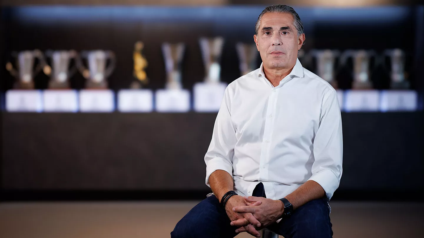 Scariolo: «Mi trabajo no es tener una varita mágica, esto es un deporte de equipo» Sergio Scariolo, durante su presentación con el Real Madrid Baloncesto