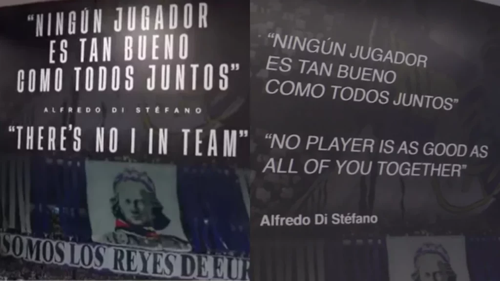 La comparativa de la frase de Alfredo Di Stéfano en el túnel de vestuarios del Santiago Bernabéu.