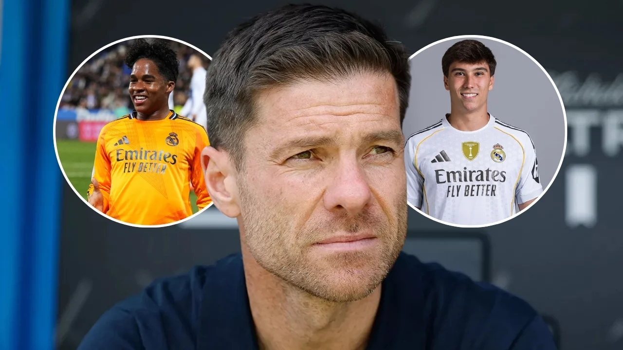 Xabi Alonso, entre Endrick y Gonzalo.
