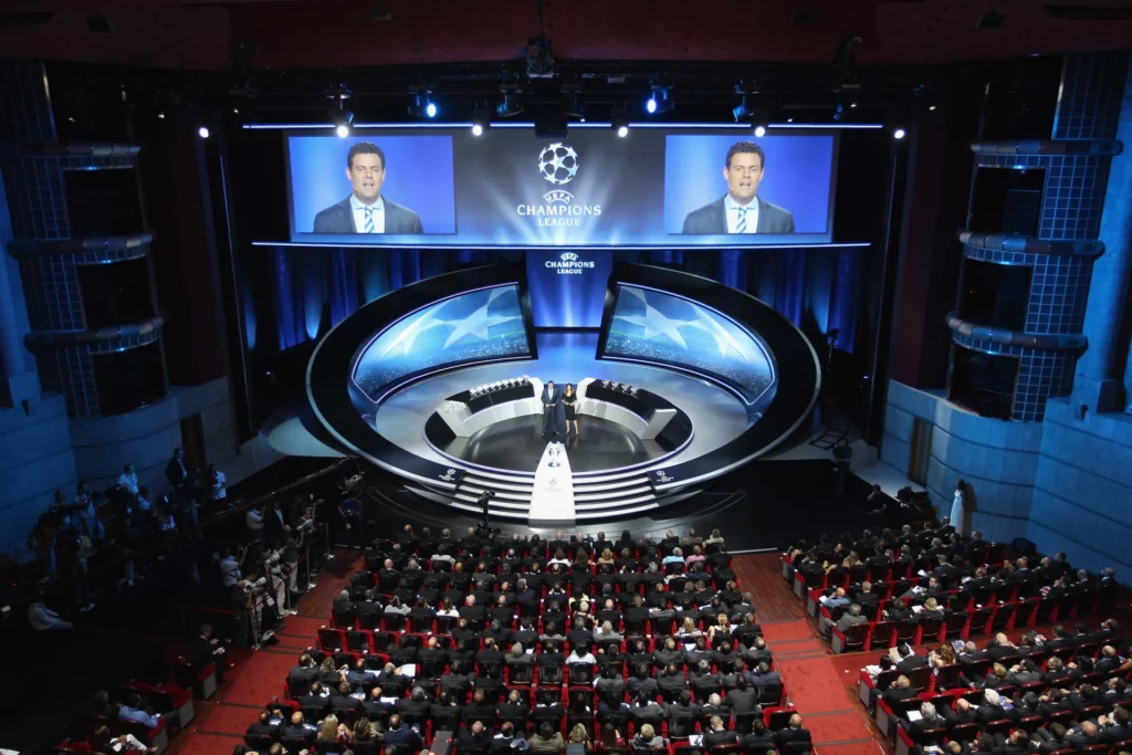 El Foro Grimaldi de Mónaco, durante el sorteo de la Champions League.