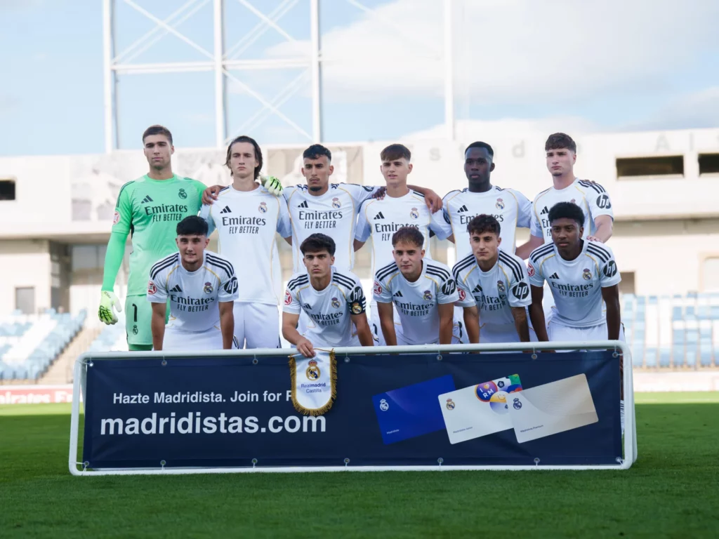 La alineación escogida por Álvaro Arbeloa en su debut como entrenador del Real Madrid Castilla.