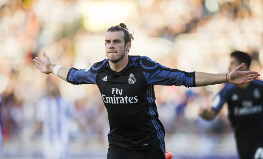 Bale celebra un gol contra la Real Sociedad en el pleno de victorias del Real Madrid en 2016