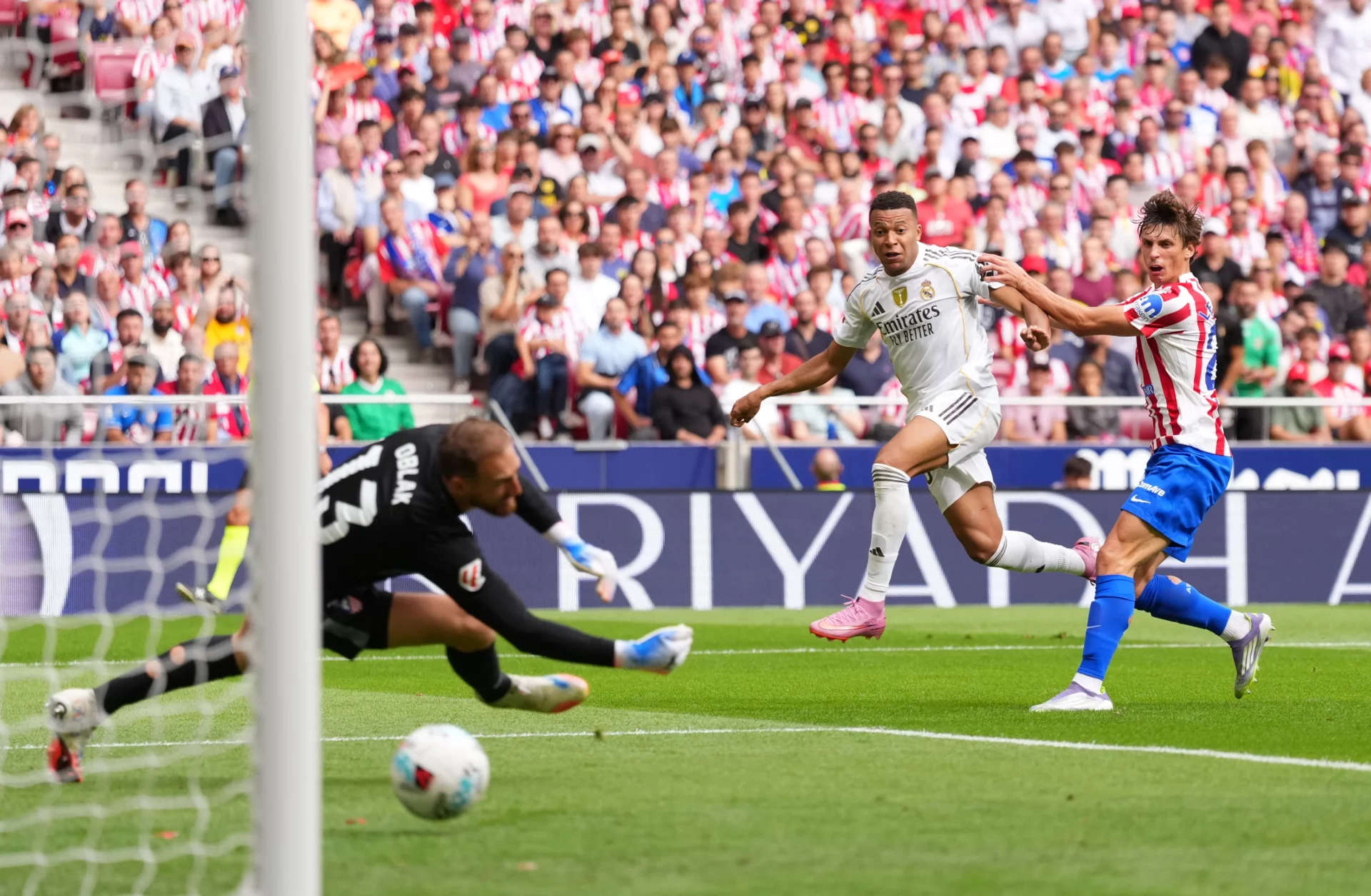 Kylian Mbappé marca el gol del 1-1 parcial entre Atlético de Madrid y Real Madrid