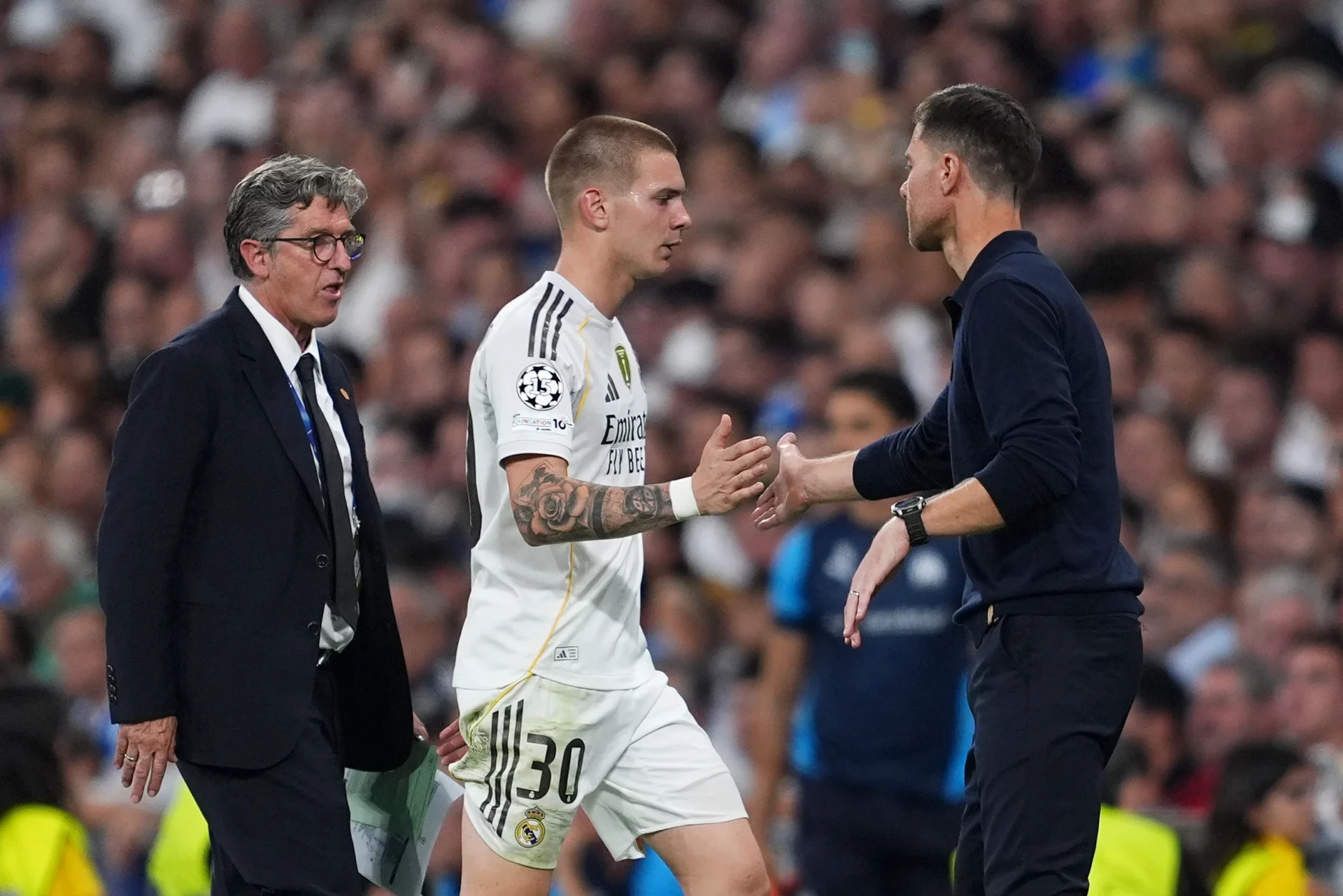 Franco Mastantuono y Xabi Alonso, protagonistas en las puntuaciones del Real Madrid 2-1 Olympique de Marsella.