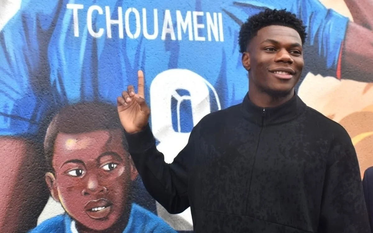 Aurélien Tchouaméni, durante la inauguración del estadio que lleva su nombre