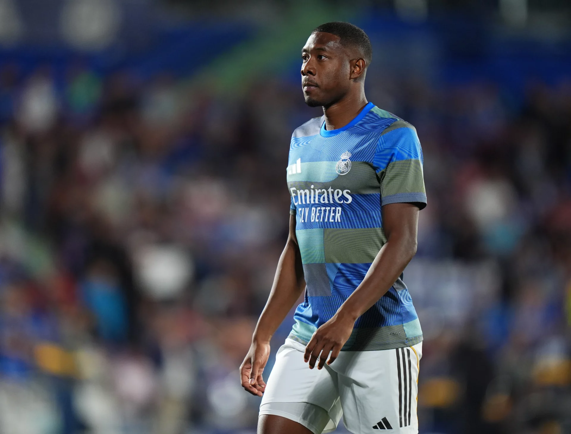 David Alaba antes de un partido con el Real Madrid