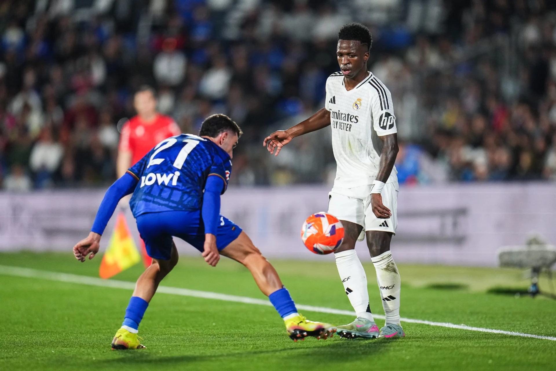 Vincius, durante un partido entre Real Madrid y Getafe CF.