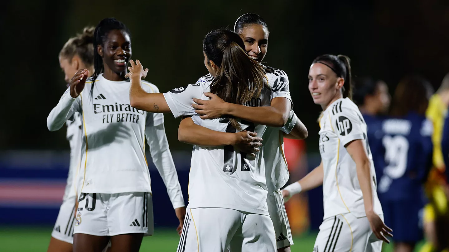 PSG 1-2 Real Madrid Femenino: Feller y Alba Redondo conquistan París por primera vez Las jugadoras del Real Madrid Femenino celebran la victoria contra el PSG por 1-2.