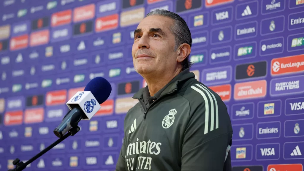 Sergio Scariolo, durante la rueda de prensa previa al Maccabi - Real Madrid de Euroliga.