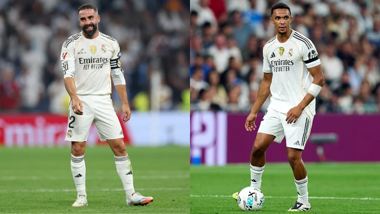 Luz verde en el lateral derecho: así avanzan Trent y Carvajal de cara al Clásico Trent y Carvajal, durante un partido con el Real Madrid