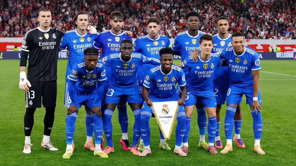 La alineación del Real Madrid en su victoria contra Olympiacos por 3-4.