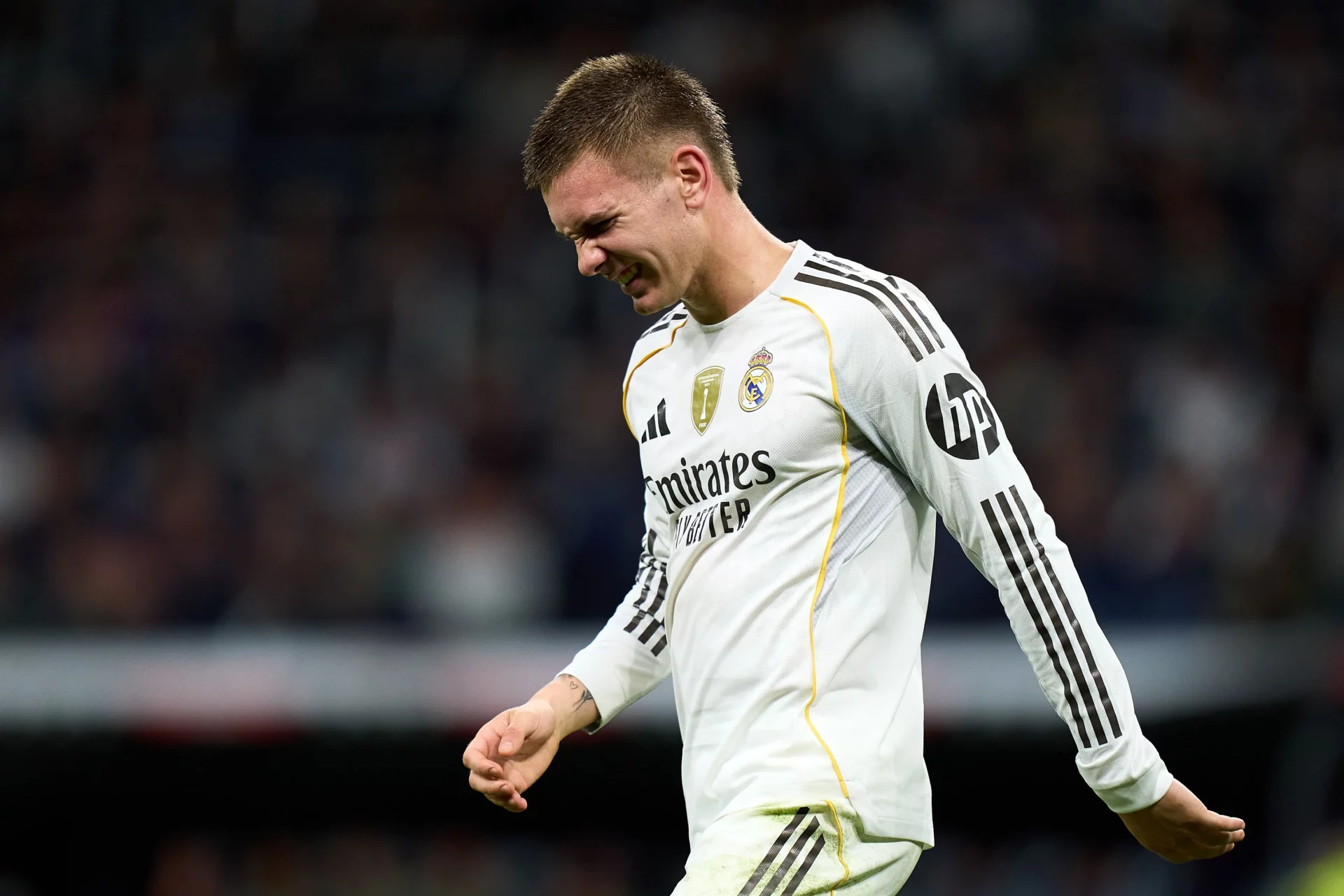 Franco Mastantuono cae lesionado por una pubalgia