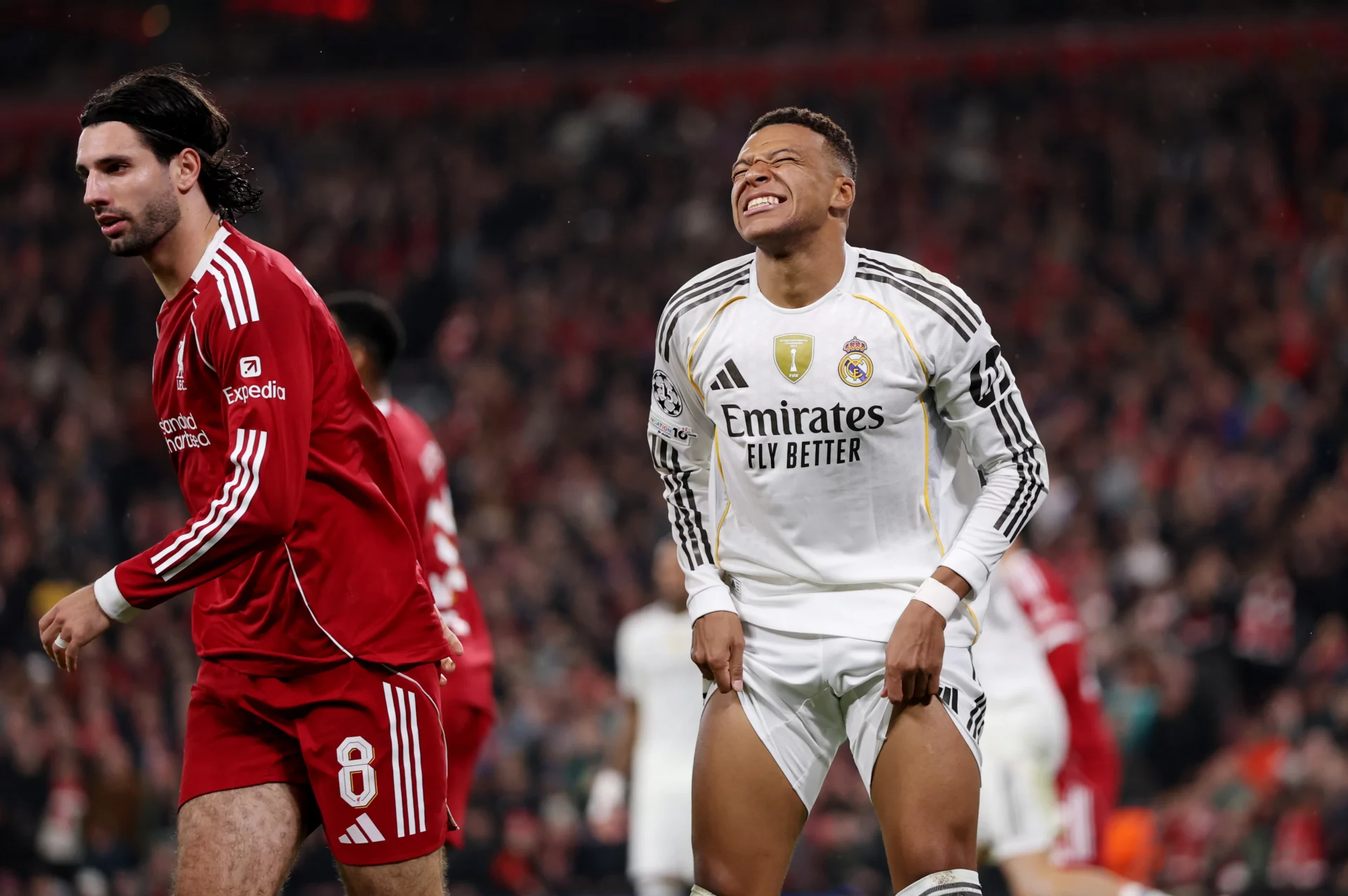 Liverpool 1-0 Real Madrid: ‘San’ Courtois se queda solo en Anfield Mbappé se lamenta durante la derrota del Real Madrid contra el Liverpool en Anfield