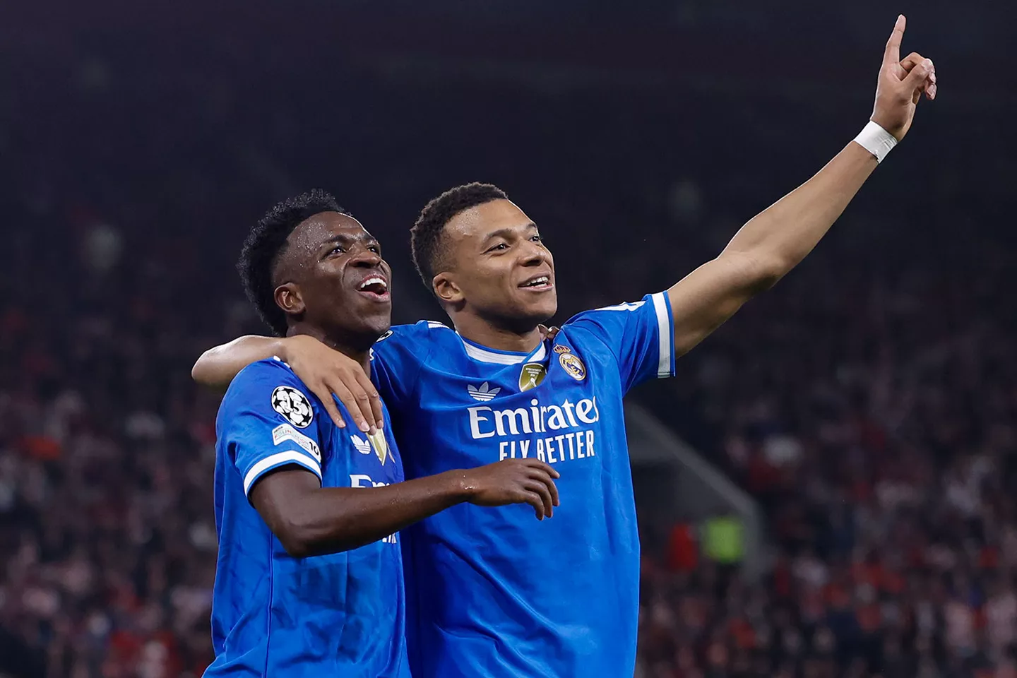 Mbappé celebra un gol ante Olympiacos, donde se reencontró con su mejor versión con un póker de goles.