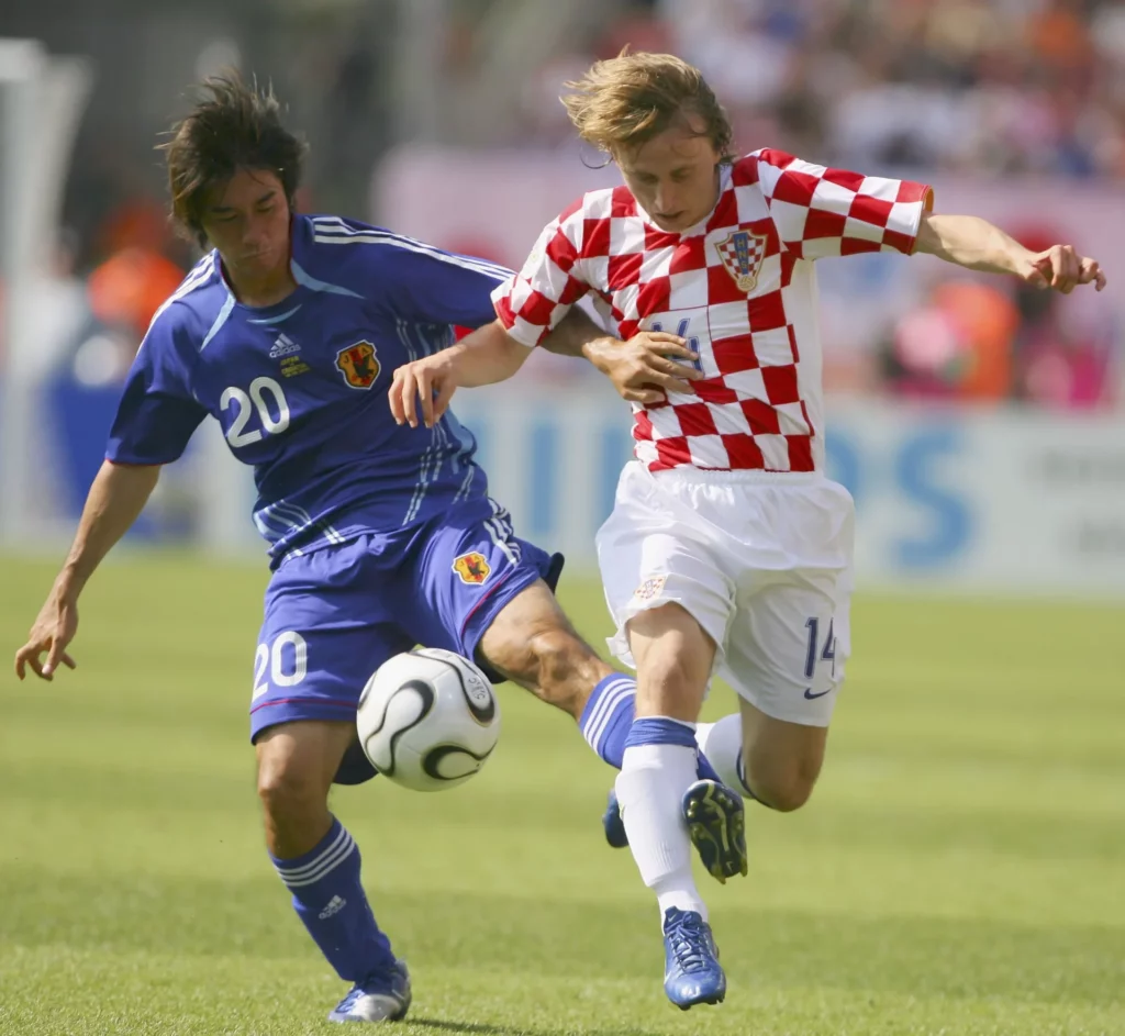Luka Modric, durante un partido frente a Japón en el Mundial de 2006.