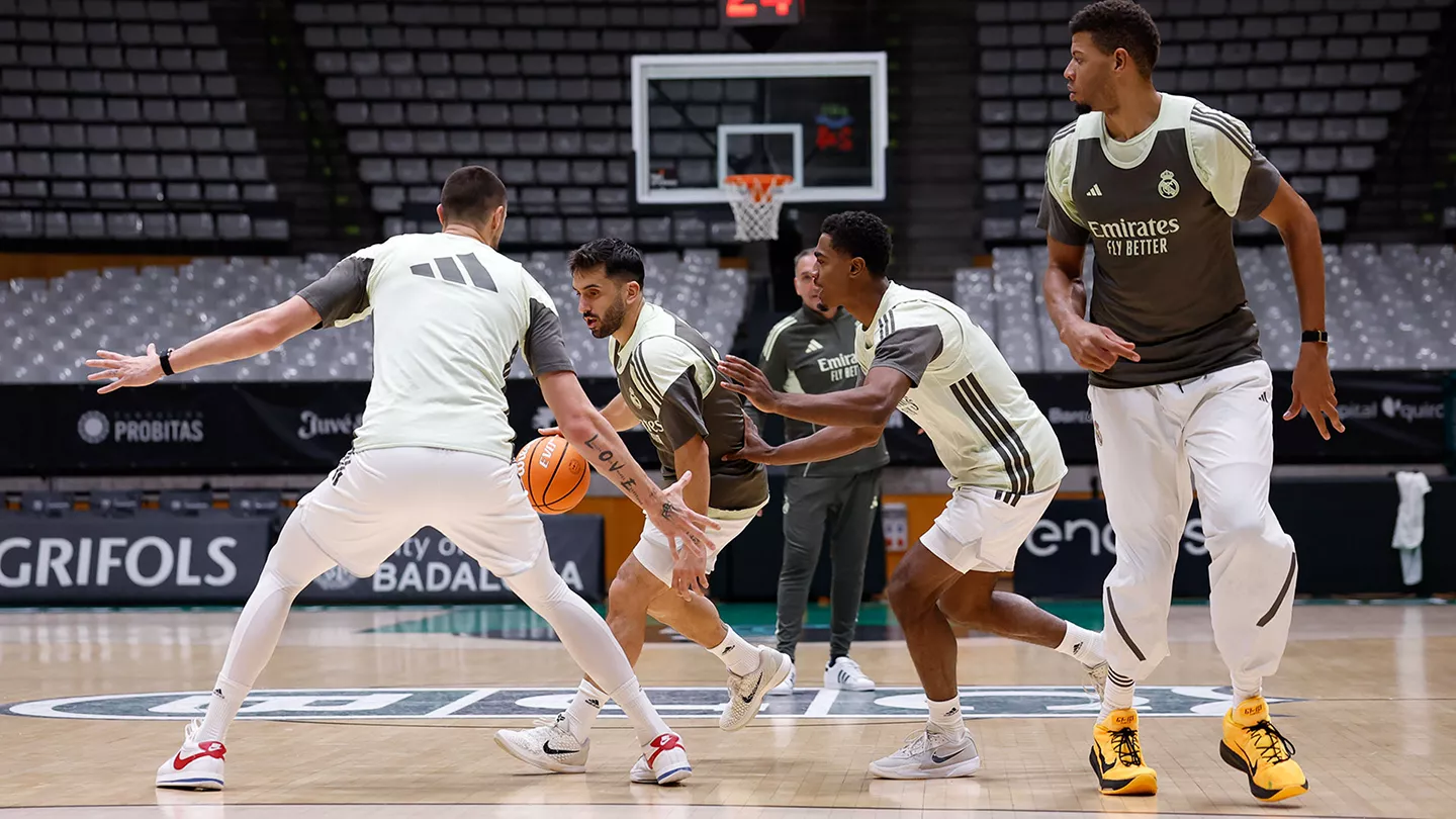 Previa Joventut – Real Madrid: Visita de altos vuelos Los jugadores del Real Madrid entrenan en Badalona antes de jugar contra el Joventut.