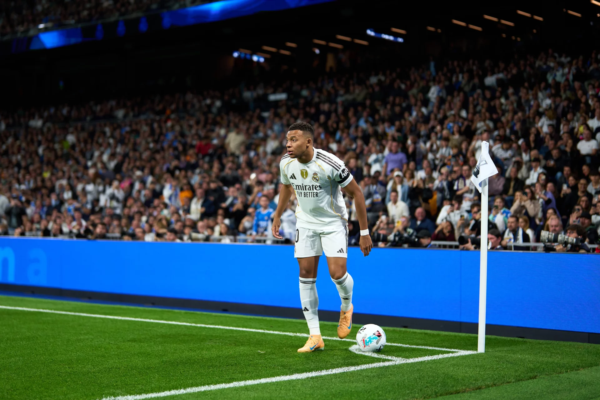 Mbappé, durante el último partido del Real Madrid en el Bernabéu hasta diciembre de 2025.