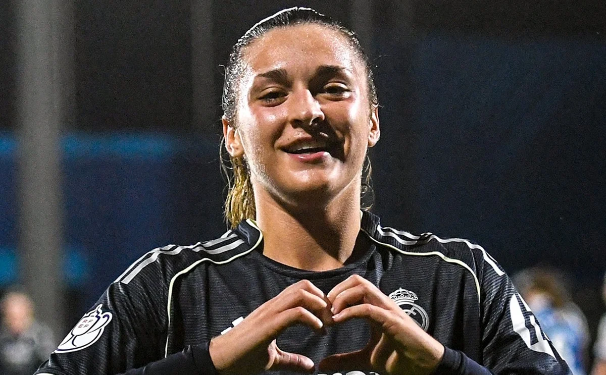 Iris Ashley celebra uno de sus goles al Espanyol en la Copa de la Reina.