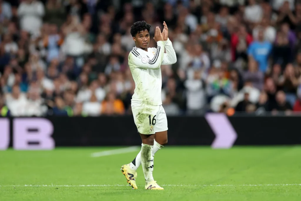 Endrick, durante un partido del Real Madrid en la Copa del Rey.