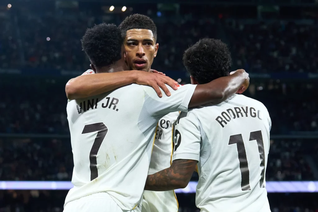Vinicius, Bellingham y Rodrygo se han quedado lejos de Mbappé en el ranking de goleadores.