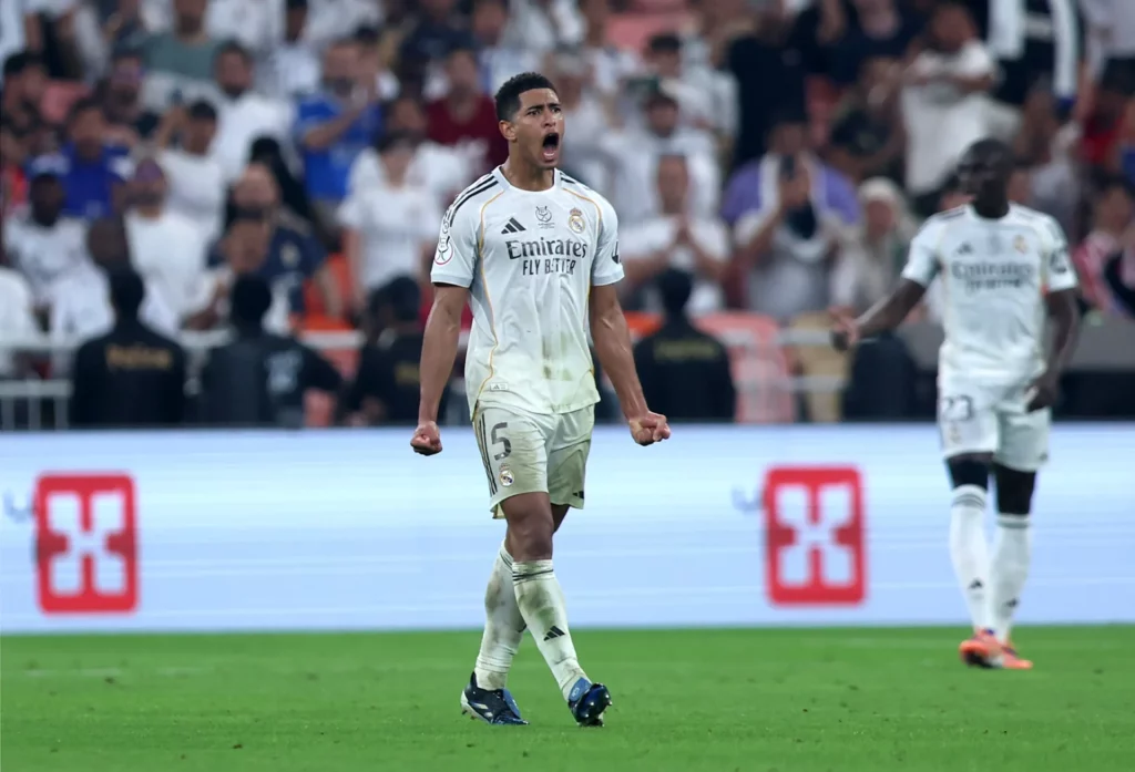 Jude Bellingham, durante un partido del Real Madrid antes del Clásico de la Supercopa.