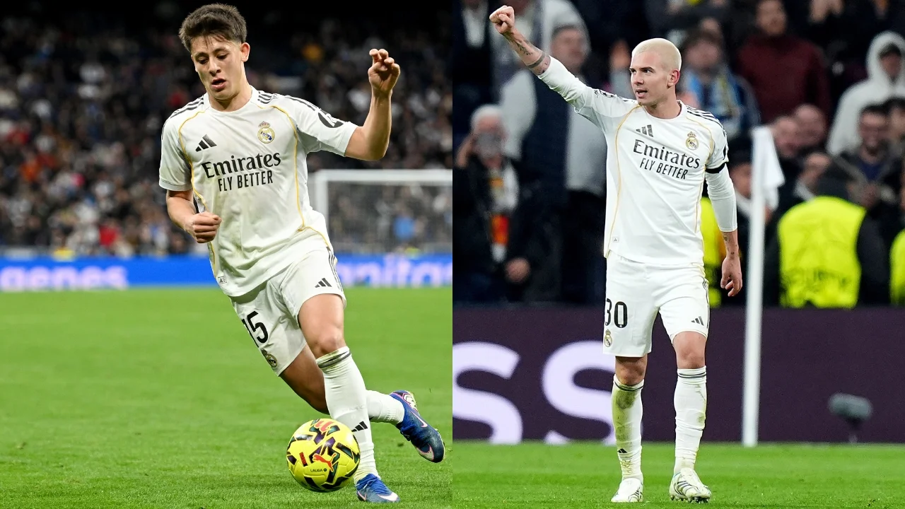 Güler y Mastantuono, durante un partido del Real Madrid de Álvaro Arbeloa.