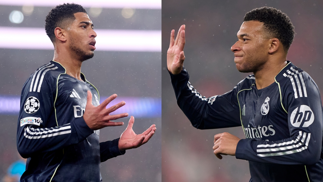 Mbappé y Bellingham, en la derrota del Real Madrid ante el Benfica